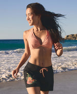 Iona Womens Halter Printed Bikini Top - Bright Orange