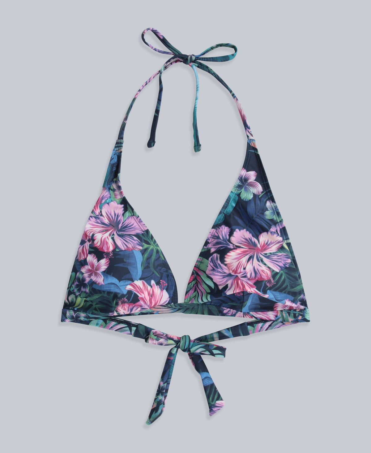 Iona Womens Halter Printed Bikini Top - Dark Blue