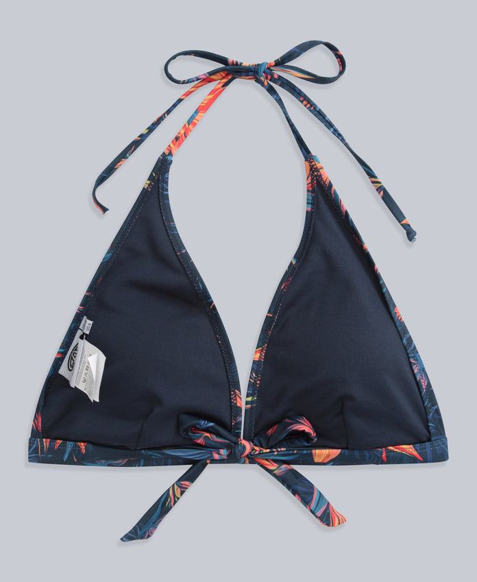 Iona Womens Halter Printed Bikini Top - Orange