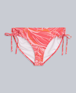 Iona Womens Tie Side Bikini Bottoms - Fiery Coral