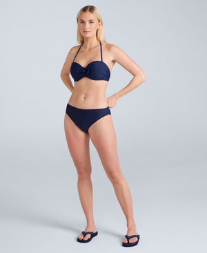 Docks Womens Printed Tie Front Bikini Top - Dark Blue