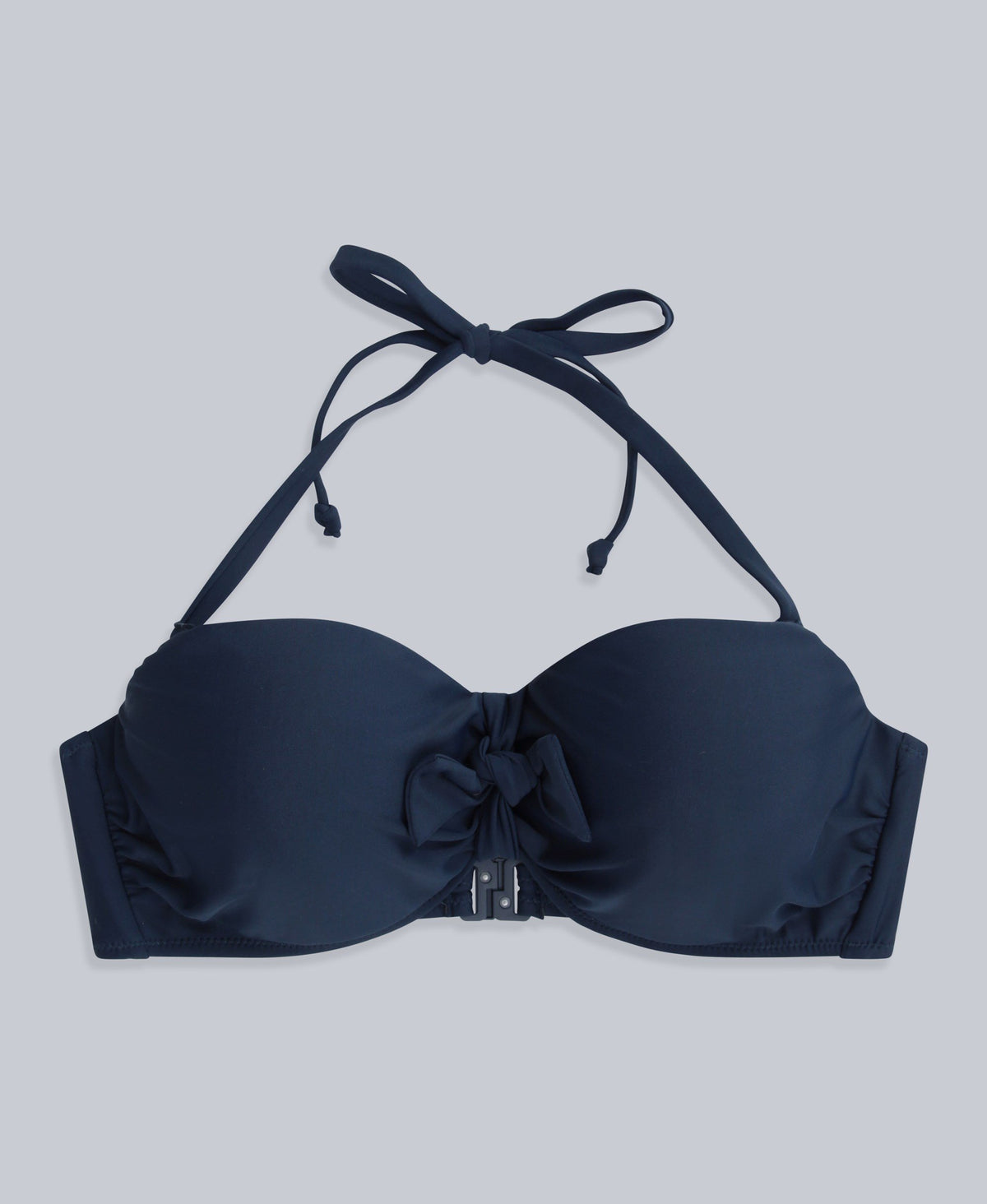 Docks Womens Printed Tie Front Bikini Top - Dark Blue