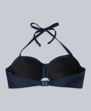 Docks Womens Printed Tie Front Bikini Top - Dark Blue