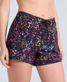 Aurora Womens Printed Mini Boardshort - Jet Black