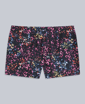 Aurora Womens Printed Mini Boardshort - Jet Black