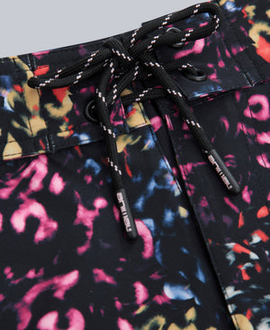 Aurora Womens Printed Mini Boardshort - Jet Black