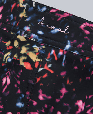 Aurora Womens Printed Mini Boardshort - Jet Black
