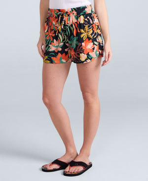 Sand-Dune Womens Printed Shorts - Black