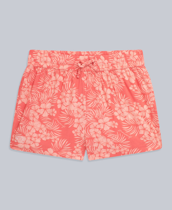 Sand-Dune Recycled Womens Printed Shorts - Coral