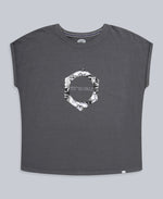 Holly Womens Organic Printed T-Shirt - Charcoal