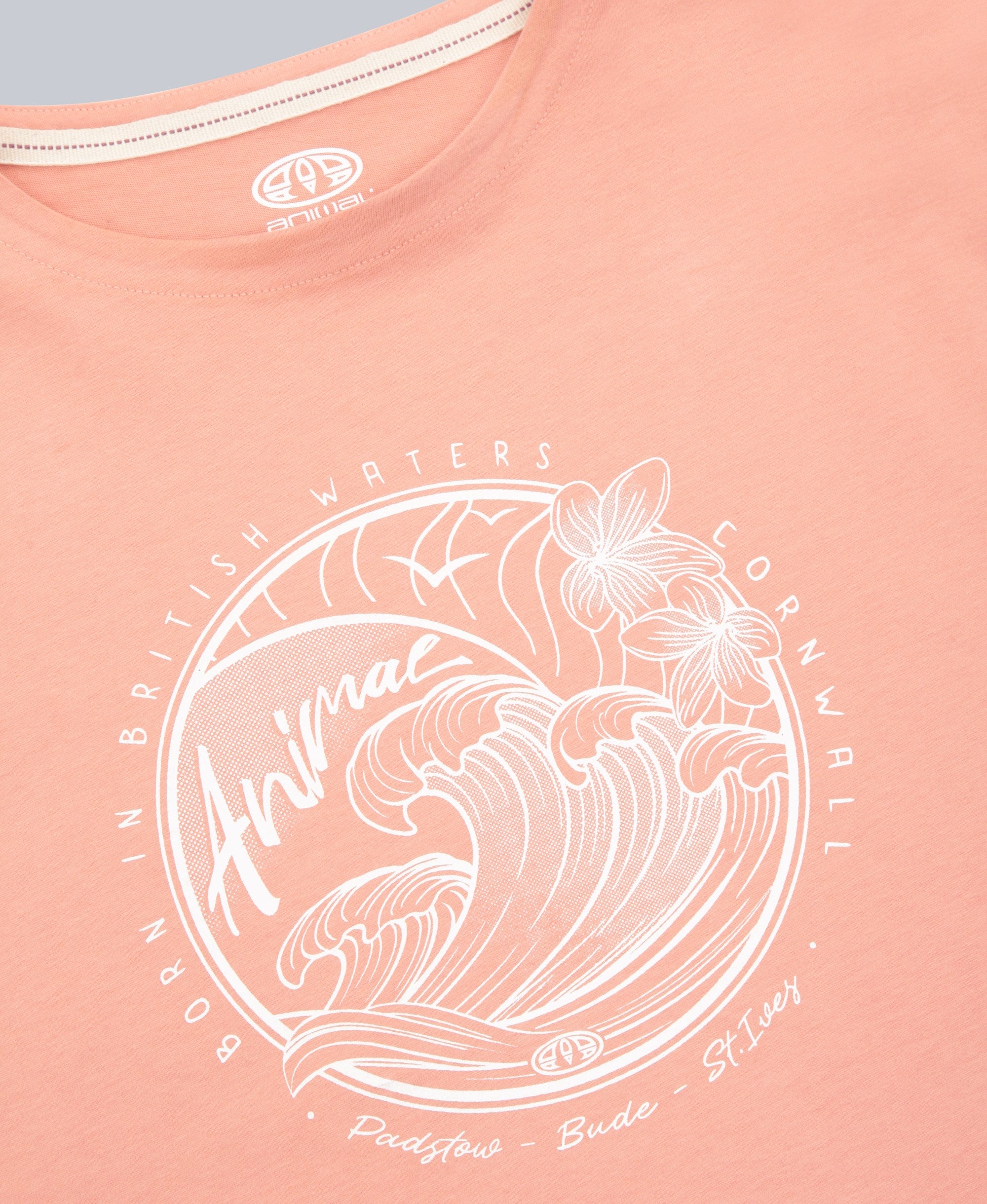 Holly Womens Organic Printed T-Shirt - Coral