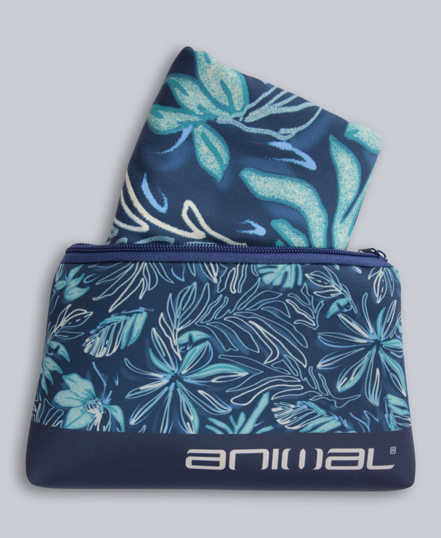 Beach Towel & Neoprene Bag - Blue