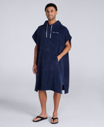 Jacob Mens Towelling Poncho - Dark Blue
