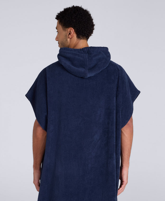 Jacob Mens Towelling Poncho - Dark Blue