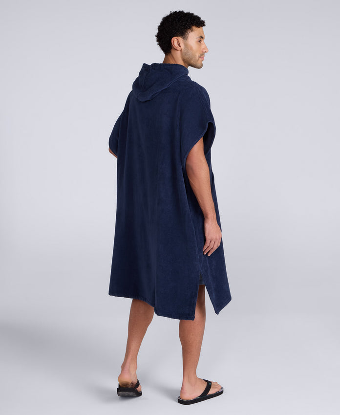 Jacob Mens Towelling Poncho - Dark Blue