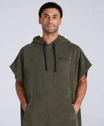 Jacob Mens Towelling Poncho - Khaki