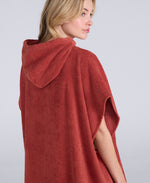 Anna Womens Towelling Poncho - Rust