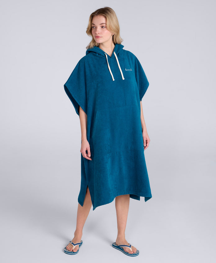 Anna Womens Towelling Poncho - Teal