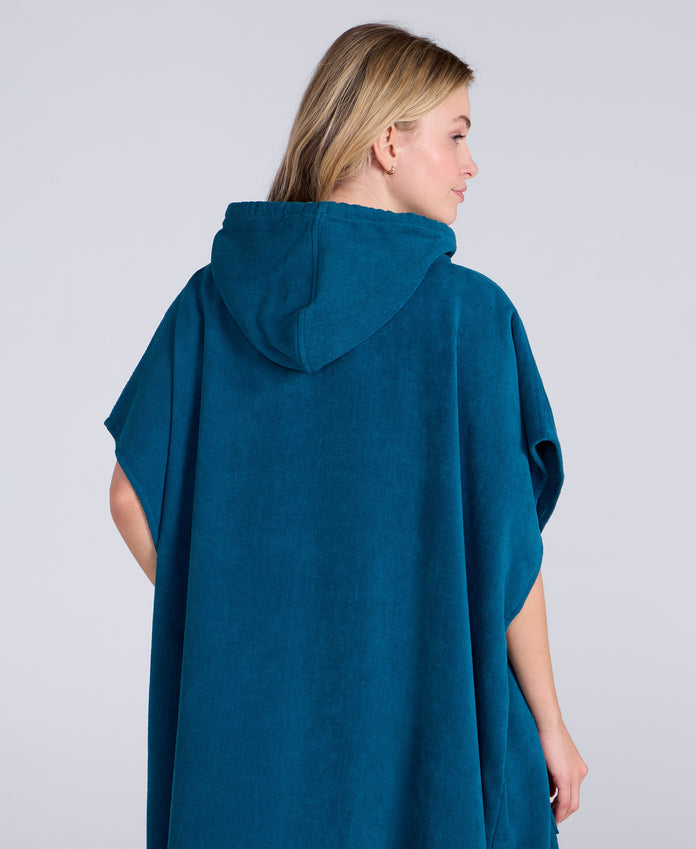 Anna Womens Towelling Poncho - Teal