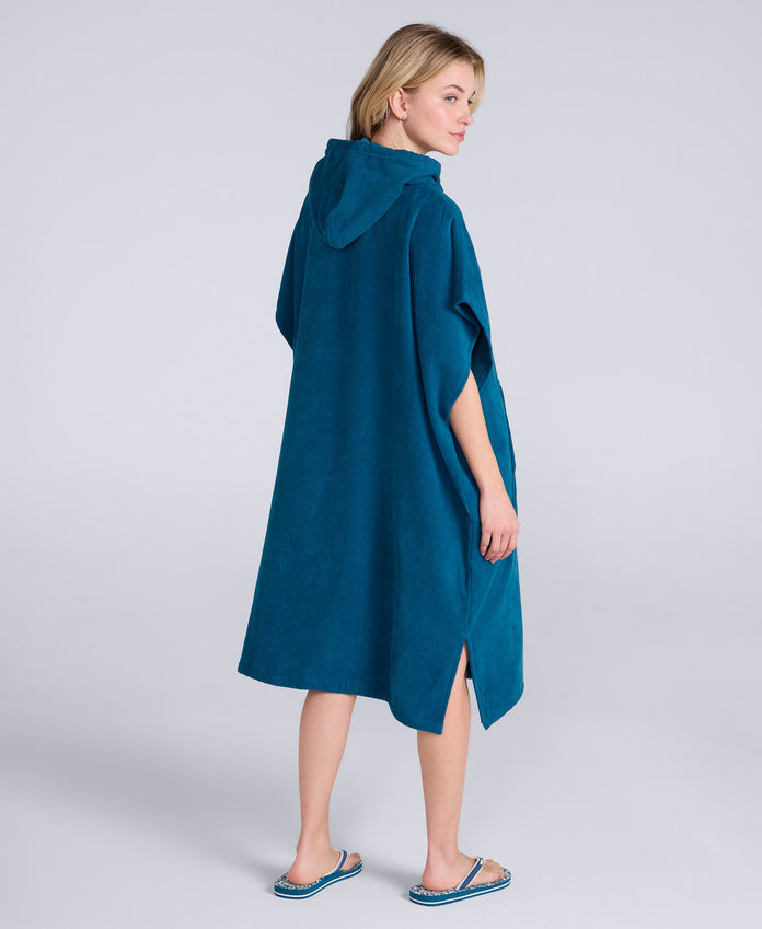 Anna Womens Towelling Poncho - Teal