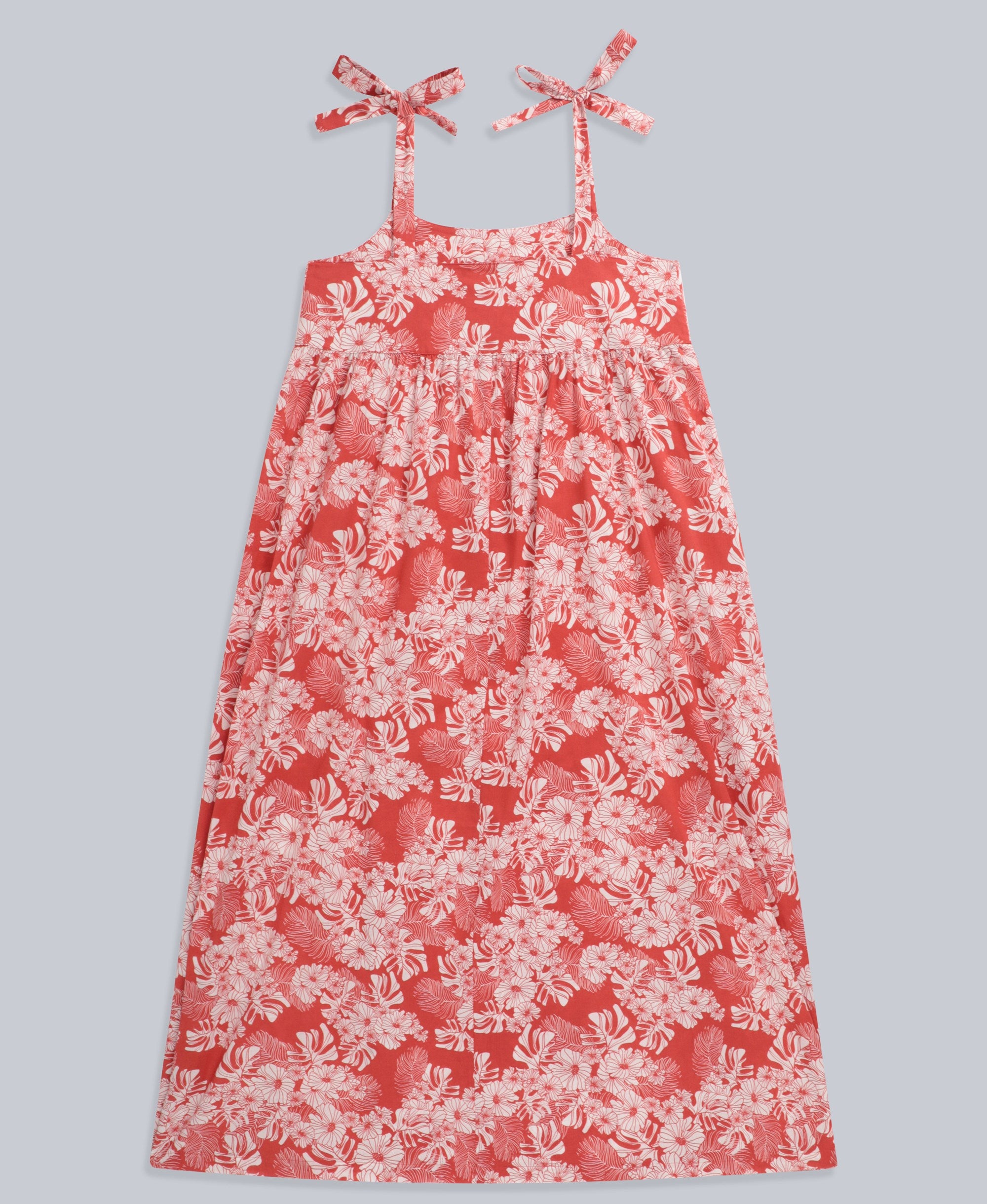 Annabel Organic Womens Maxi Dress - Red