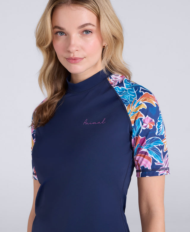 Lucie Womens Rash Vest - Navy
