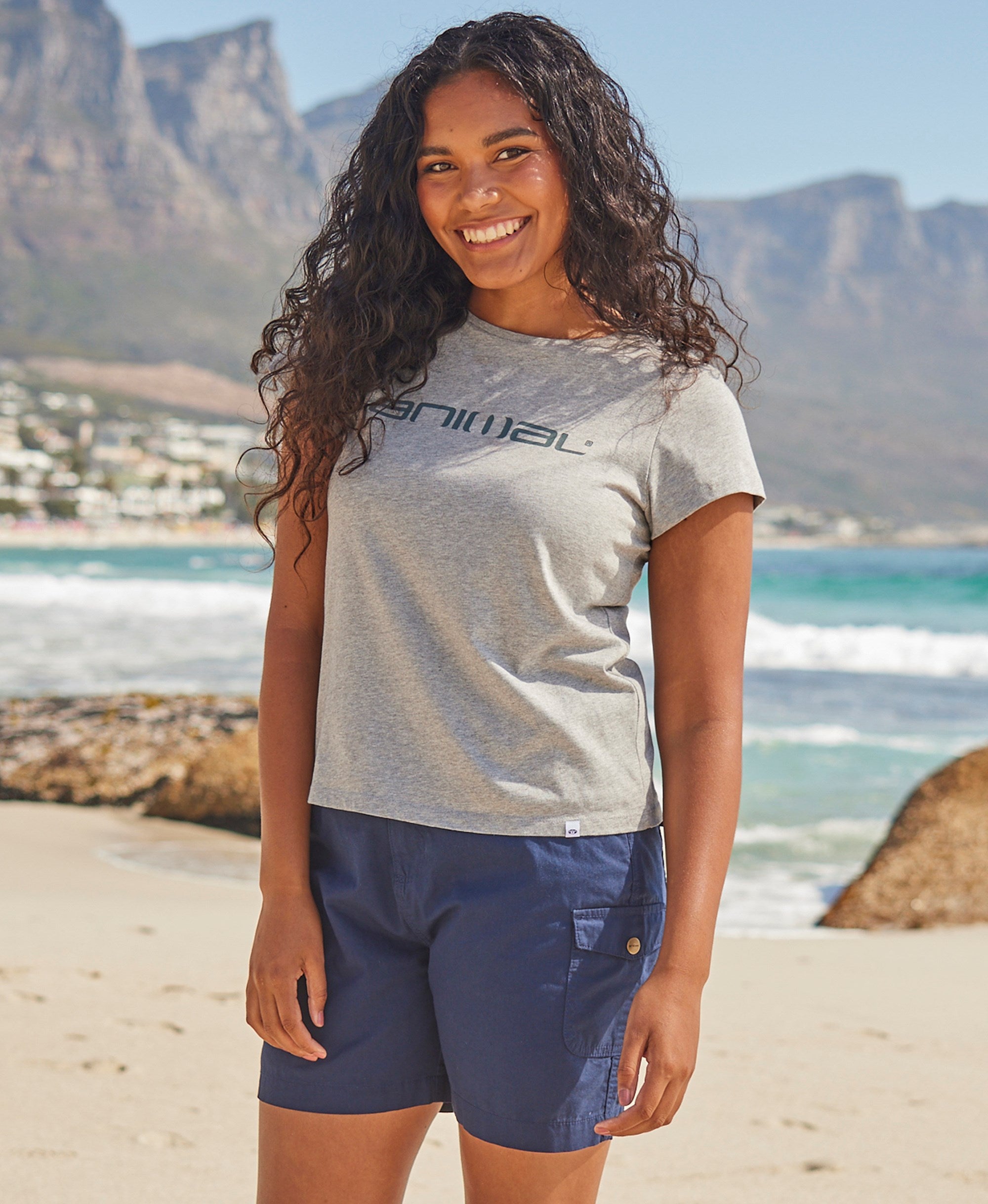 Marina Womens Organic Logo T-Shirt - Grey