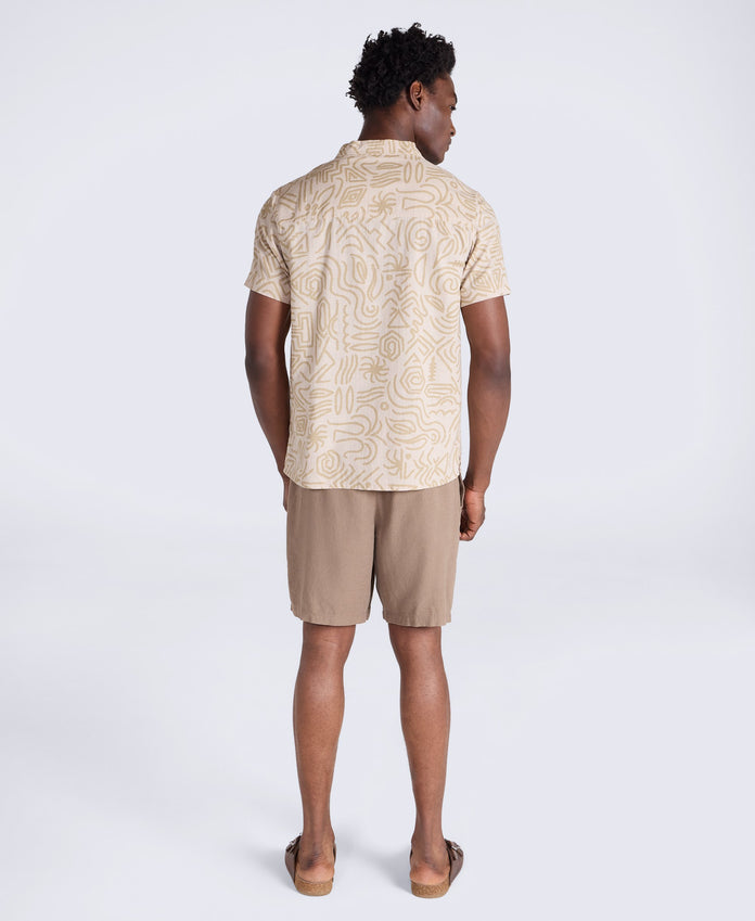 Will Mens Printed Shirt - Beige