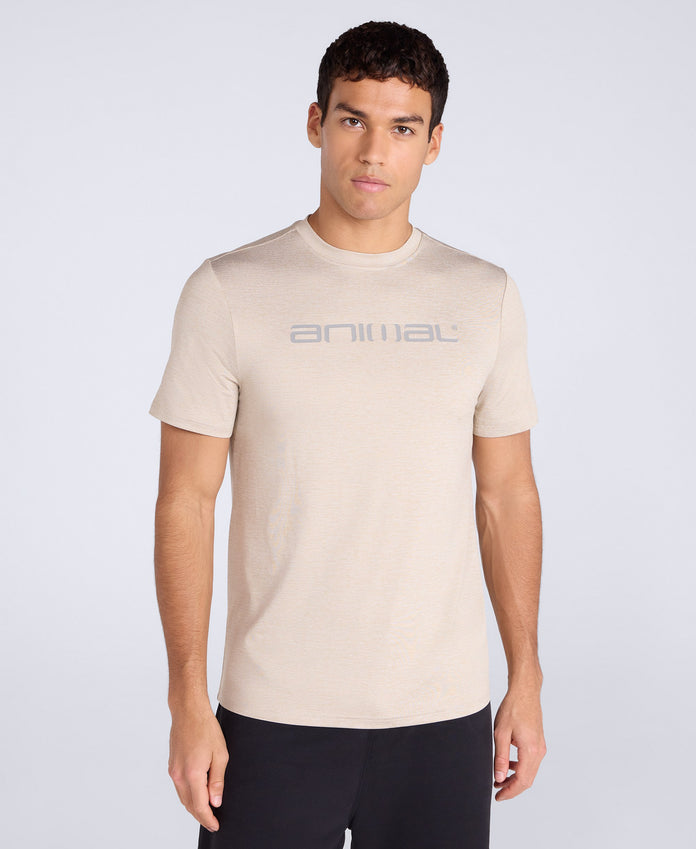 Latero Mens Logo Swim Tee - Beige