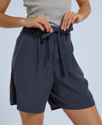 Loren Womens Paper Bag Shorts - Navy