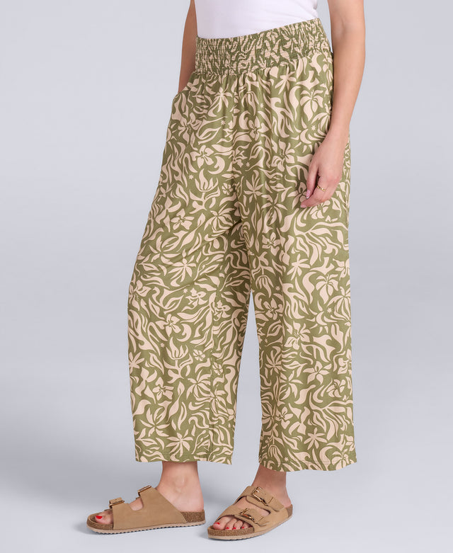 Carbis Womens Cropped Beach Trousers - Khaki