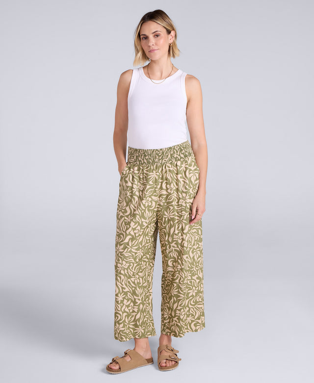 Carbis Womens Cropped Beach Trousers - Khaki