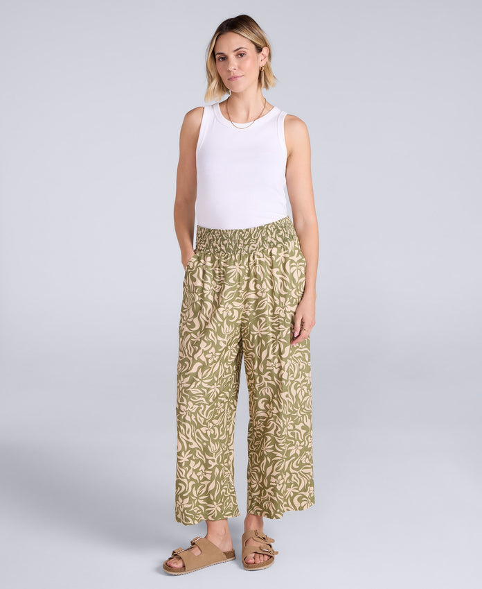 Carbis Womens Cropped Beach Trousers - Khaki