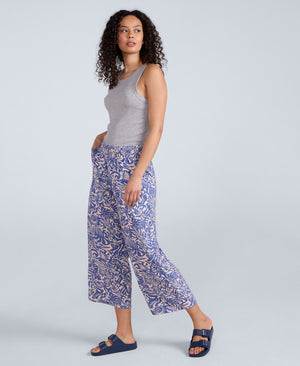 Carbis Womens Cropped Beach Trousers - Light Blue