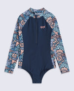 Gala Long Sleeve Kids Swimsuit - Navy
