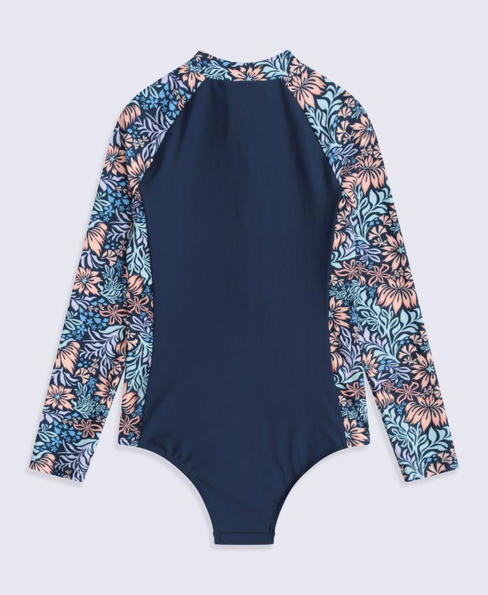Gala Long Sleeve Kids Swimsuit - Navy