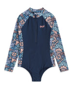 Gala Long Sleeve Kids Swimsuit - Navy