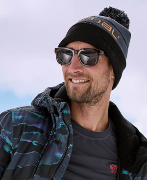 Dylan Ski Pom Beanie - Charcoal
