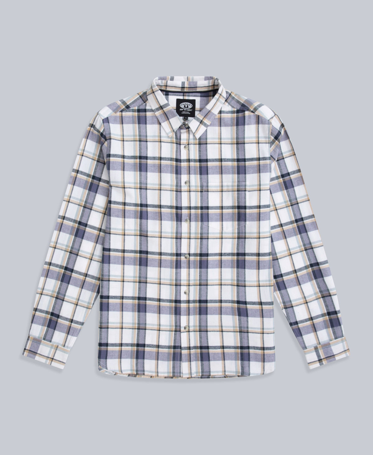 Cove Mens Flannel Shirt - Beige