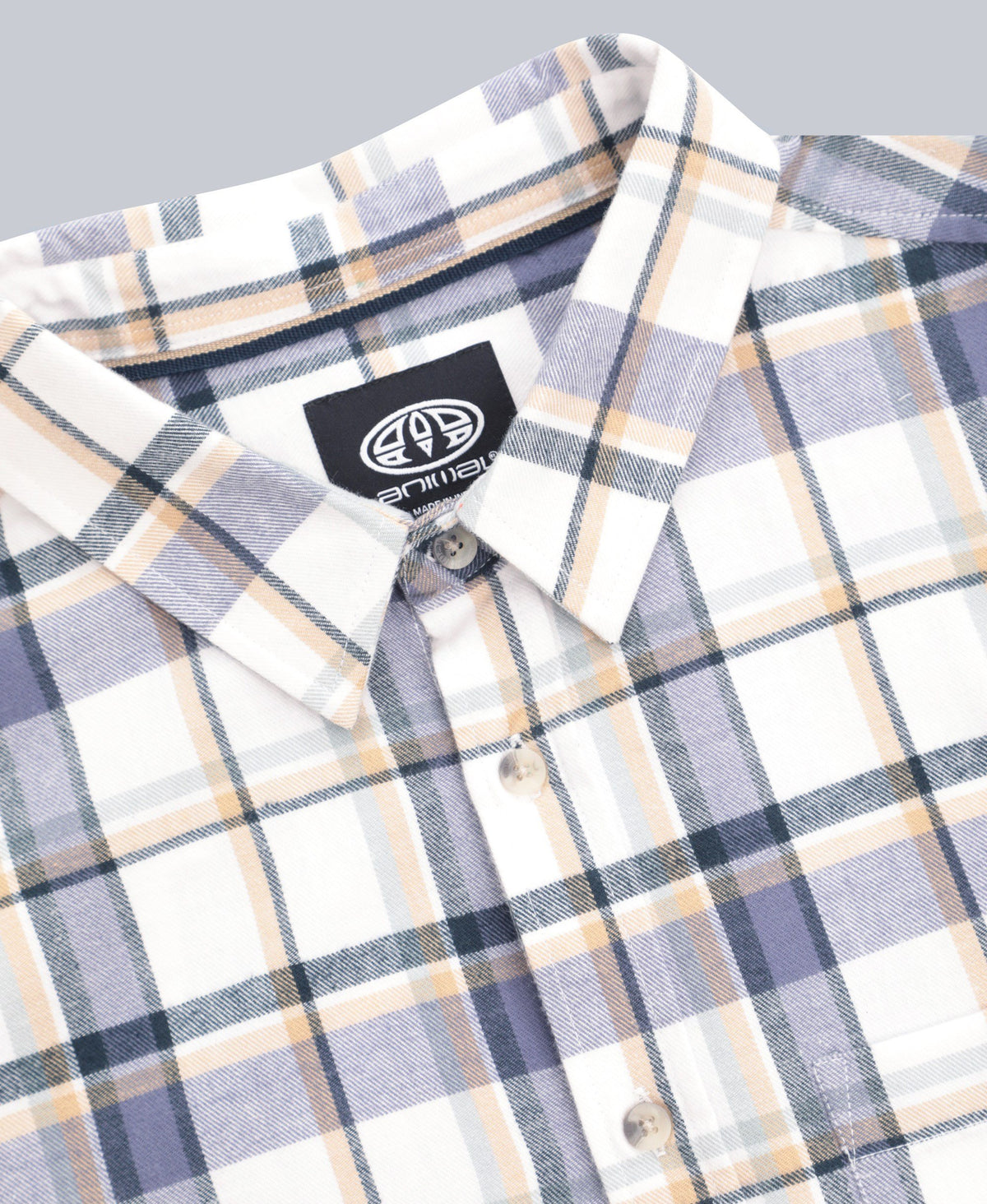 Cove Mens Flannel Shirt - Beige