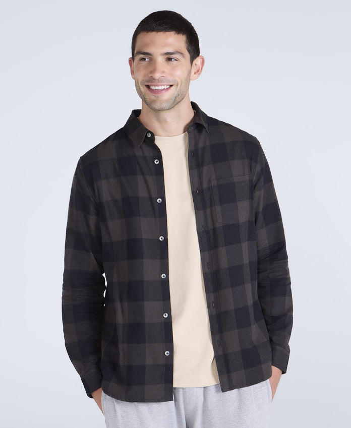 Cove Mens Flannel Shirt - Black Animal Cove Mens Flannel Shirt - Black Animal