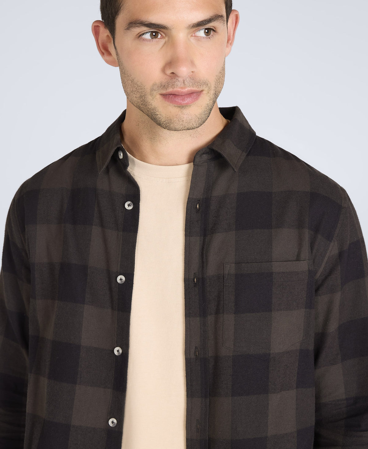 Cove Mens Flannel Shirt - Black