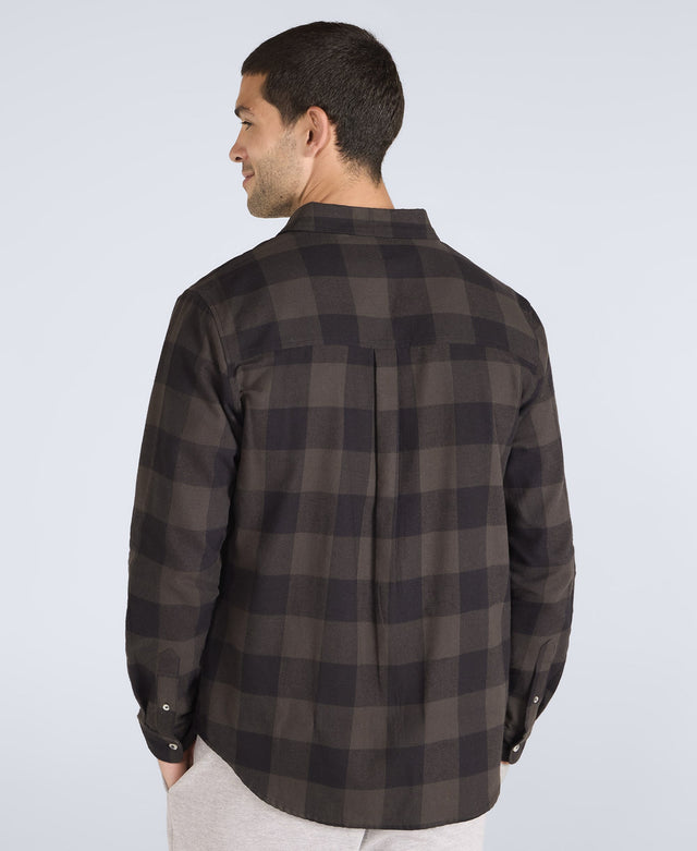 Cove Mens Flannel Shirt - Black
