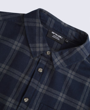 Cove Mens Flannel Shirt - Blue