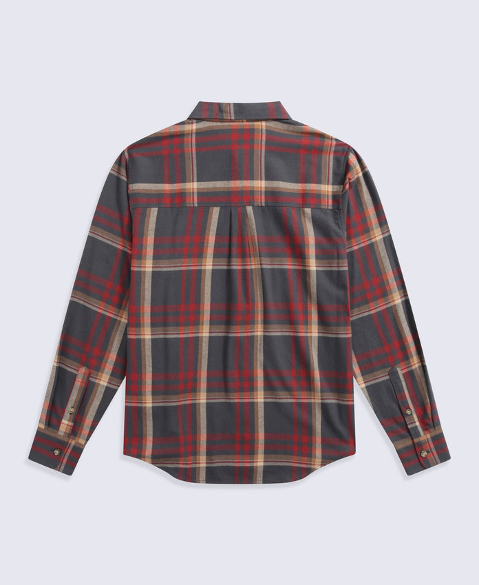 Cove Mens Flannel Shirt - Burgundy