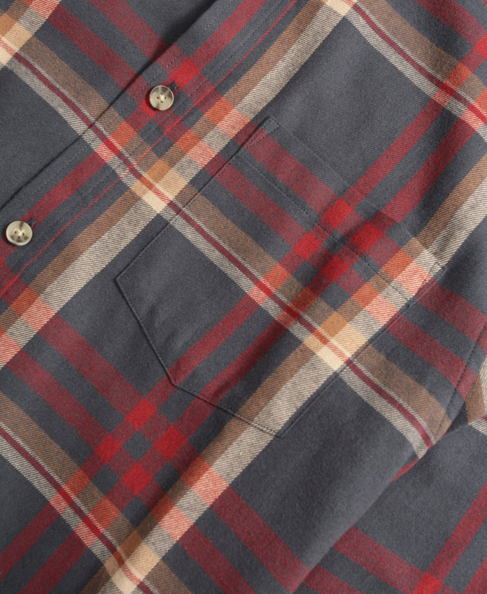 Cove Mens Flannel Shirt - Burgundy
