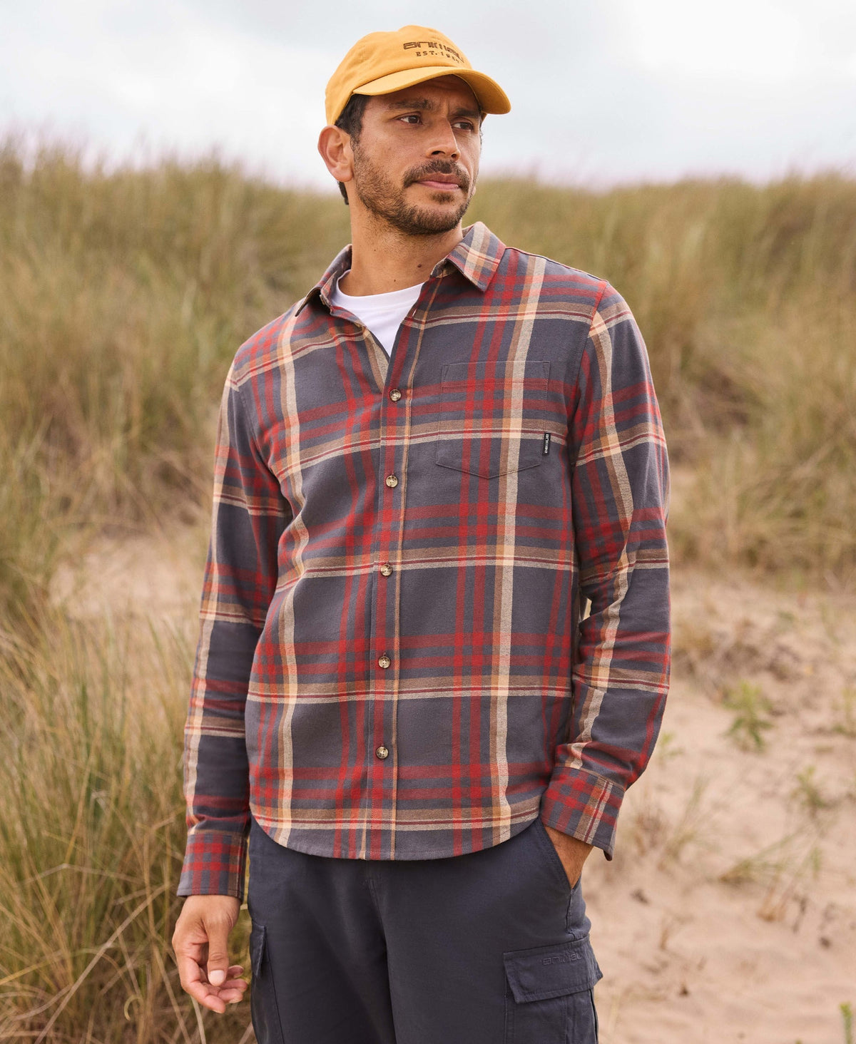 Cove Mens Flannel Shirt - Burgundy