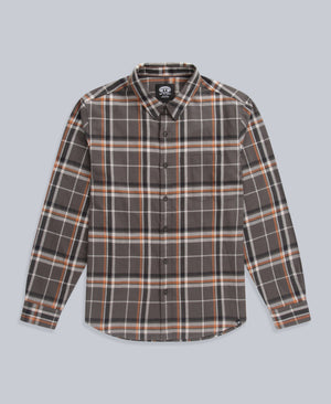 Cove Mens Flannel Shirt - Charcoal