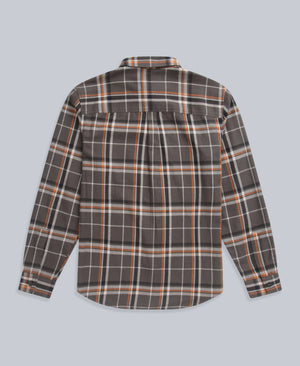 Cove Mens Flannel Shirt - Charcoal