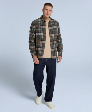 Cove Mens Flannel Shirt - Charcoal